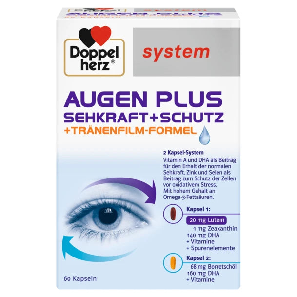Doppelherz Augen Plus Sehkraft+Schutz+Tränenfilm-Formel 60 Kapseln