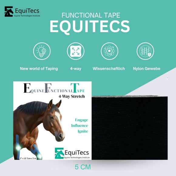 EquiTecs - Biomechanisches Tape 4-Way 5cmx5m Schwarz