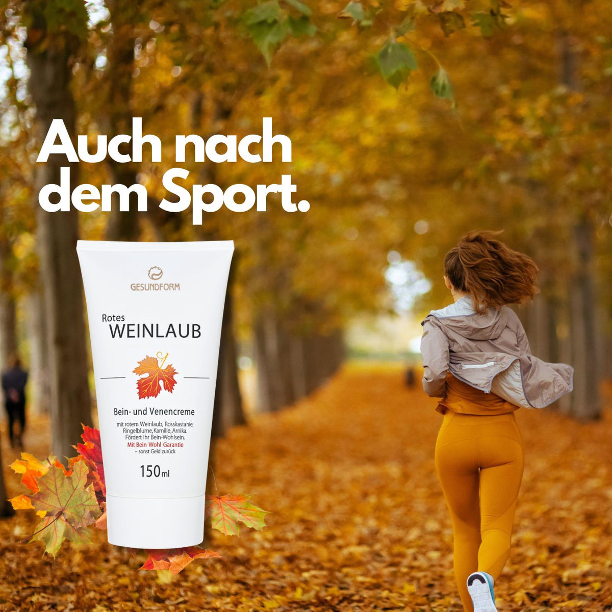 GESUNDFORM - Hochwertige Bein- und Venencreme mit rotem Weinlaub, Spar-Set 3x150ml