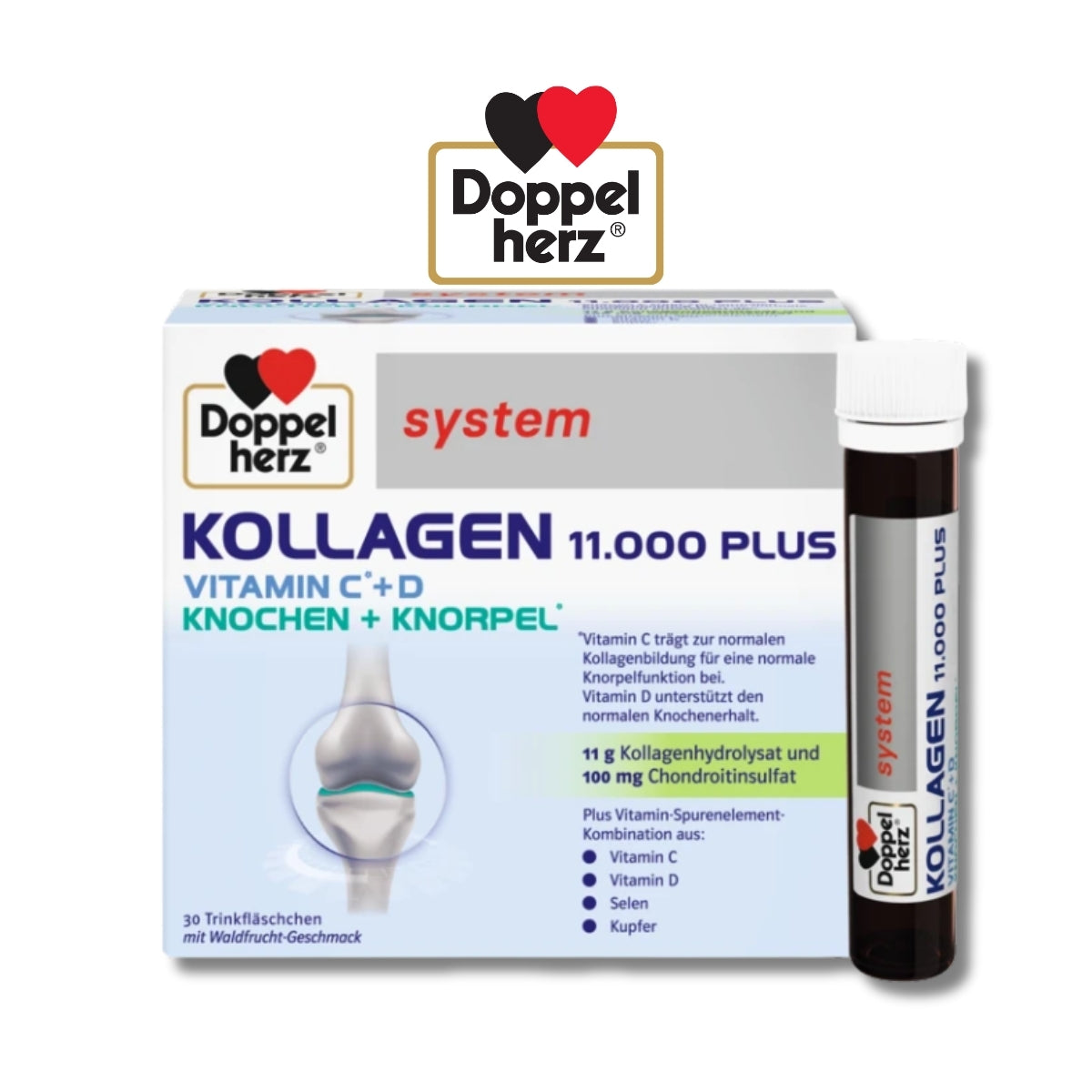 DOPPELHERZ Kollagen 11.000 Plus system Ampullen, 30 Stück