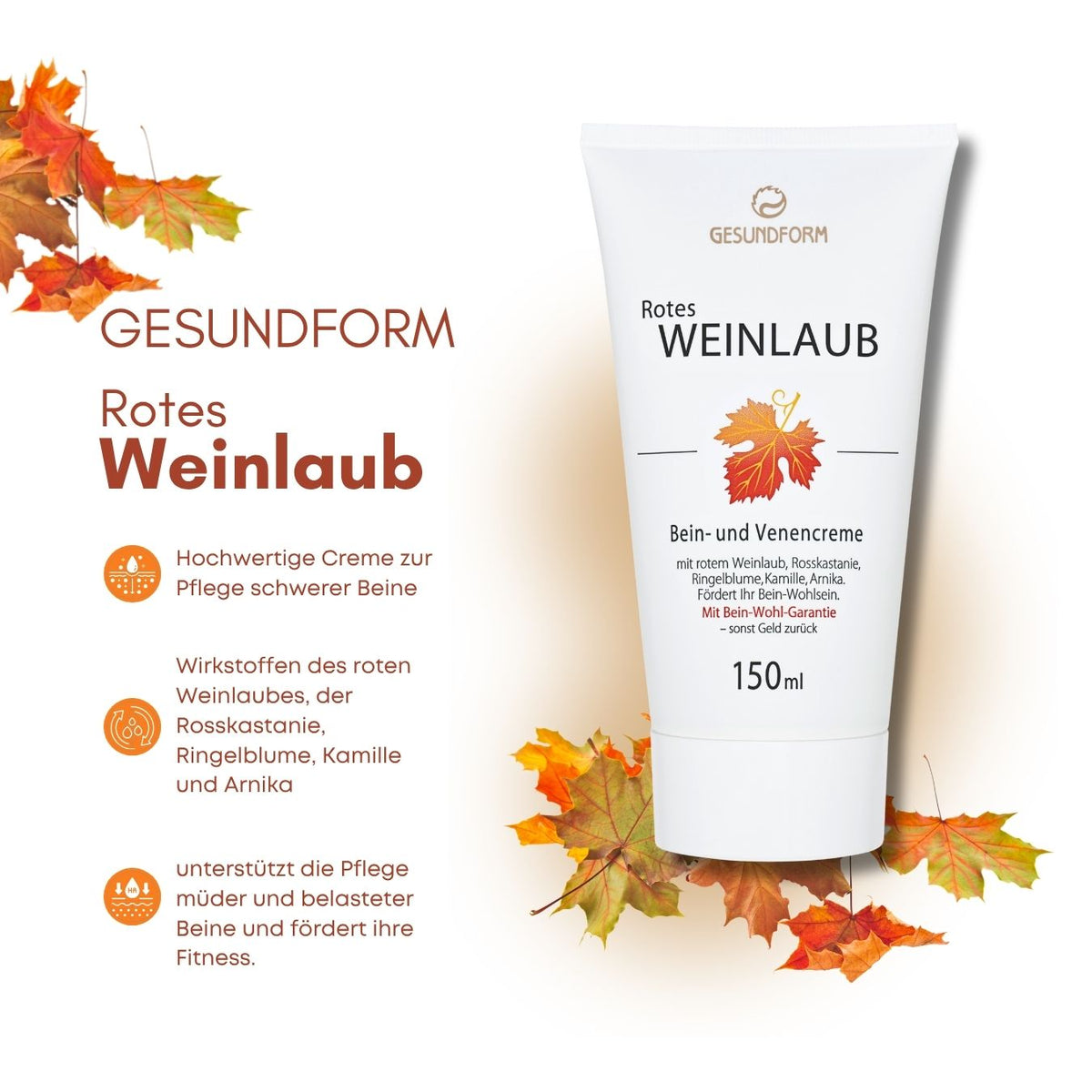 GESUNDFORM rotes Weinlaub Creme 150ml