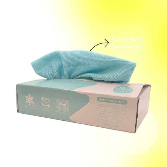 Mikrofasertuch Spenderbox, 20 Tücher, farblich sortiert