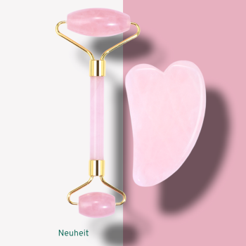 Beauty Roller & Gua Sha Set Rosenquarz "LOVE"