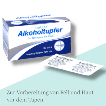 Alkoholtupfer zur Vorbereitung des Fells und der Haut, 100 Stk.