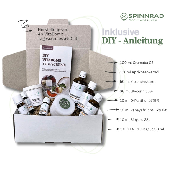 Spinnrad DIY Box VitaBomb Tagescreme