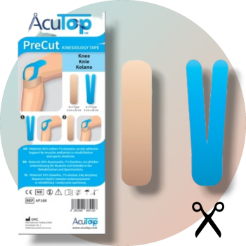 AcuTop PreCut Kinesiology Tape für das Knie, 8 Tapeanlagen
