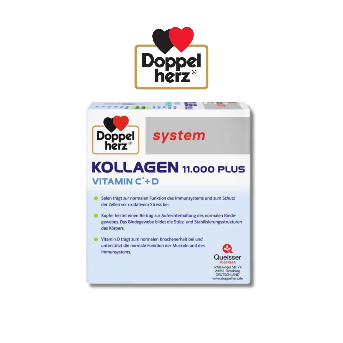 DOPPELHERZ Kollagen 11.000 Plus system Ampullen, 30 Stück