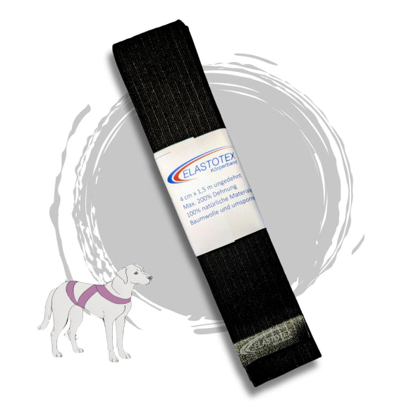 Elastotex Körperband für Hunde Black 4cmx1,5m