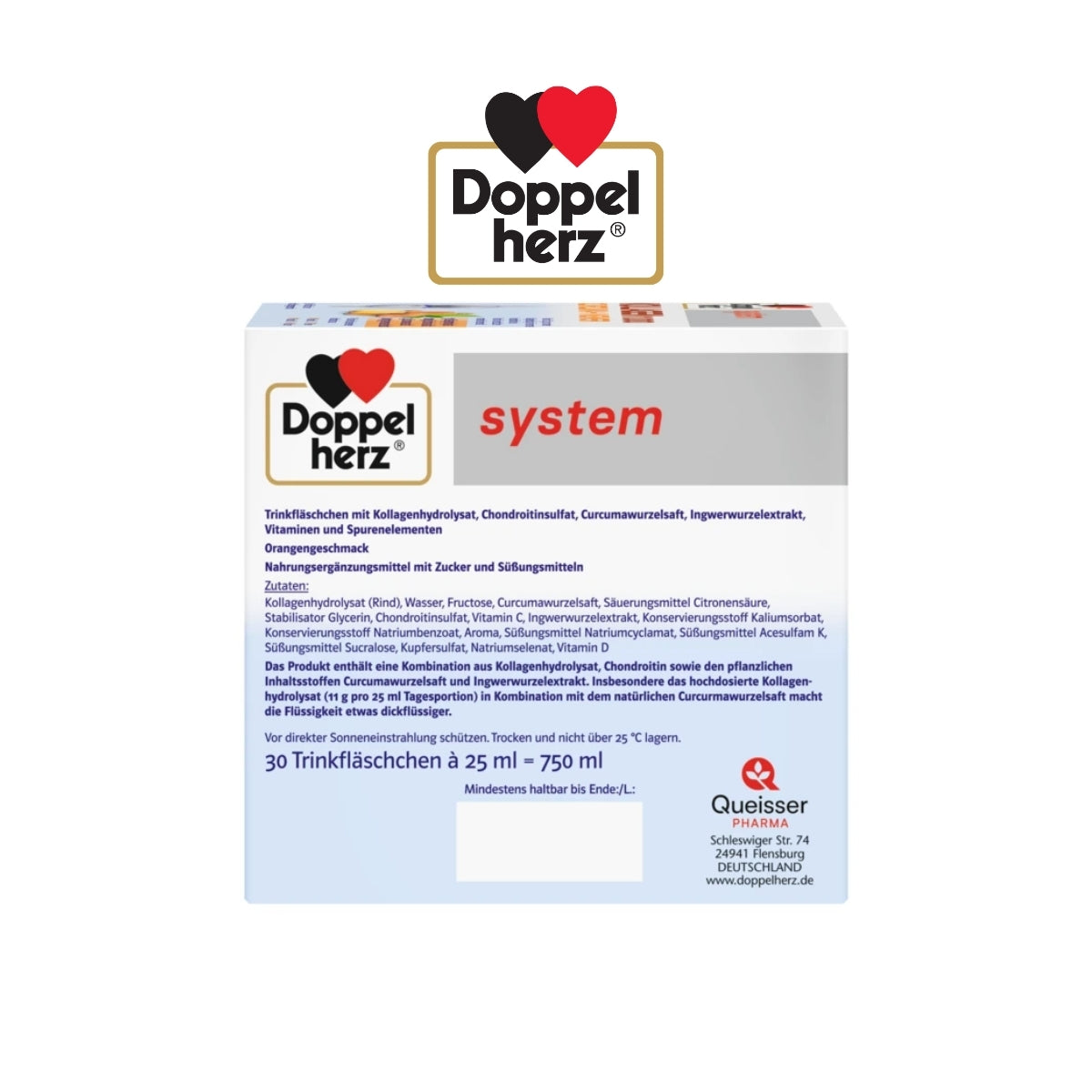 Doppelherz system KOLLAGEN 11.000 CURCUMA + INGWER, 30 Stück