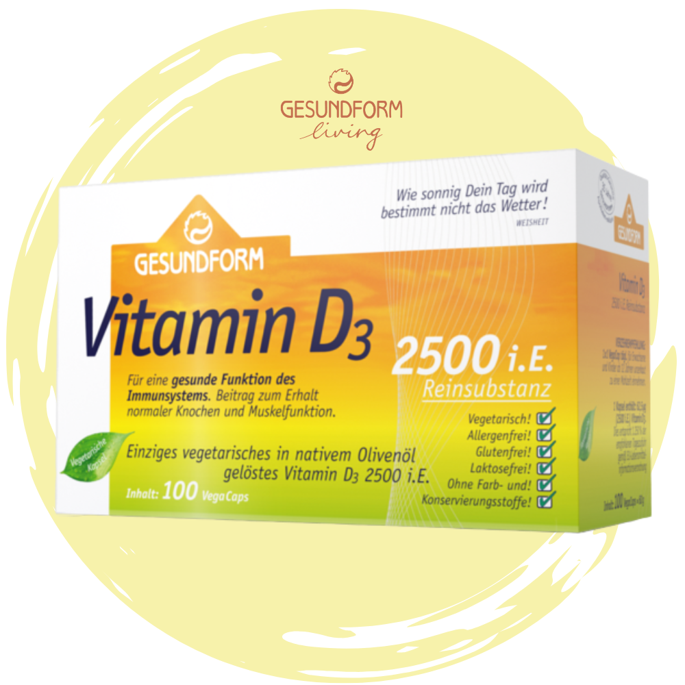 GESUNDFORM Vitamin D3 2.500 I.E. Vega-Caps, 100 Kapseln