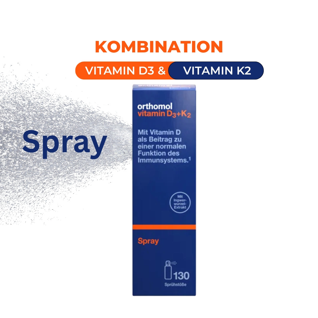 Orthomol Vitamin D3+K2 Spray - Nahrungsergänzungsmittel zur Stärkung des Immunsystems - mit Vitamin D3 und K2