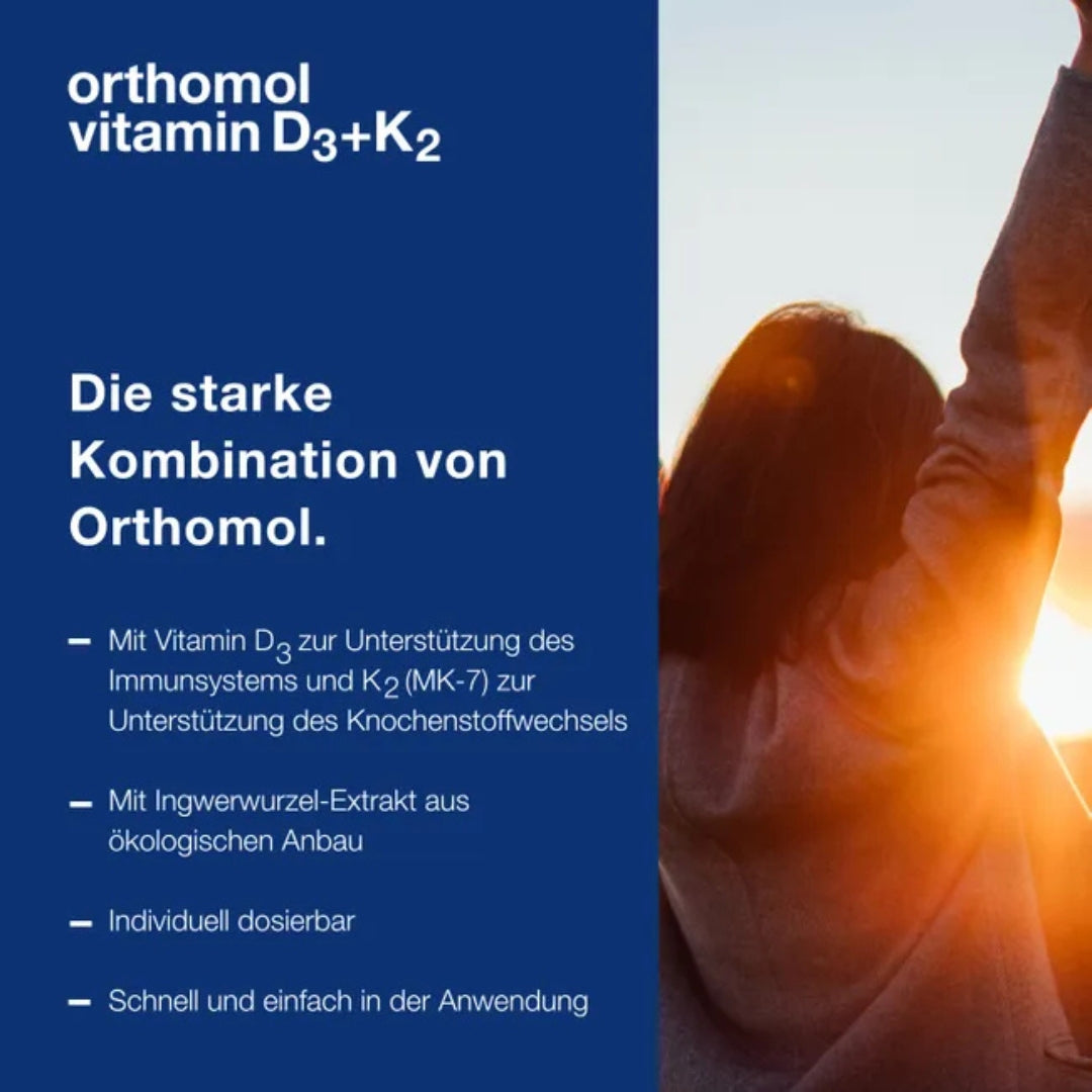 Orthomol Vitamin D3+K2 Spray - Nahrungsergänzungsmittel zur Stärkung des Immunsystems - mit Vitamin D3 und K2