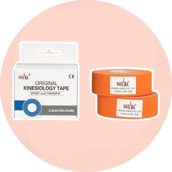 Nasara KINESIOLOGIE Tape 2,5 cmx5 m - 2 Rollen