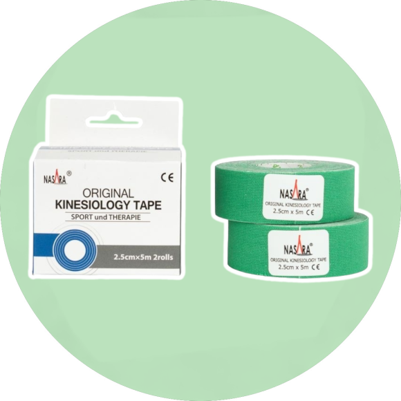 Nasara KINESIOLOGIE Tape 2,5 cmx5 m - 2 Rollen