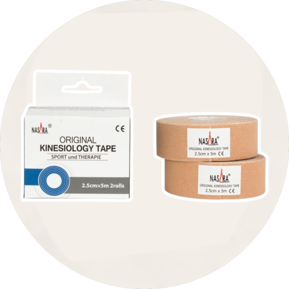 Nasara KINESIOLOGIE Tape 2,5 cmx5 m - 2 Rollen
