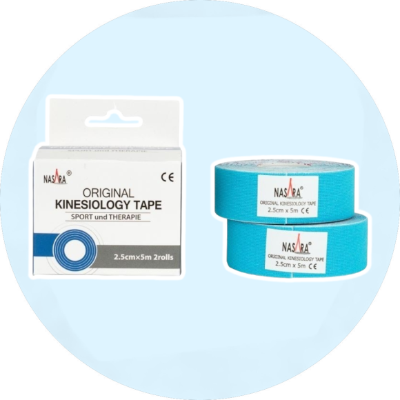 Nasara KINESIOLOGIE Tape 2,5 cmx5 m - 2 Rollen