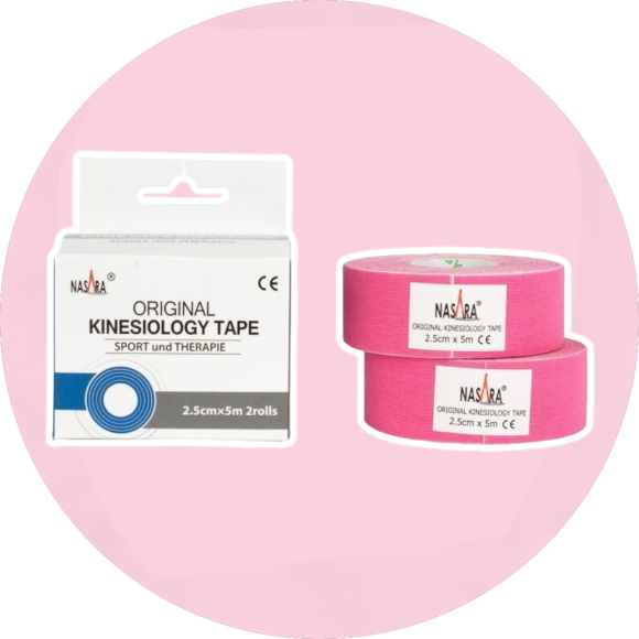 Nasara KINESIOLOGIE Tape 2,5 cmx5 m - 2 Rollen