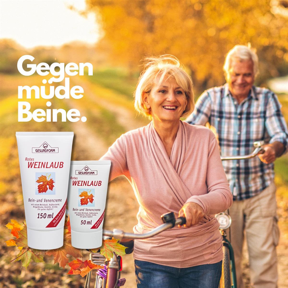 GESUNDFORM - Hochwertige Bein- und Venencreme mit rotem Weinlaub, Spar-Set 3x150ml