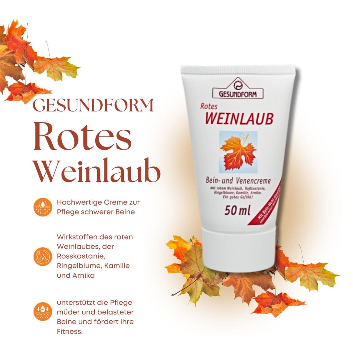 GESUNDFORM rotes Weinlaub Creme 50ml