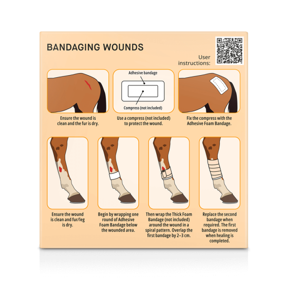 Snögg Animal Care Schaumstoff Polster Bandage Adhesive  14cm x 2m