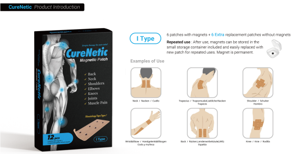 CureNetic Kinesiologietape Magnetpflaster, 12 Stück
